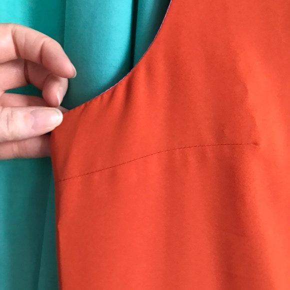 H&M burnt orange sleeveless shift dress 14 mod - Picture 6 of 9